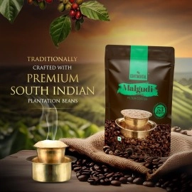 Continental Malgudi Filter Coffee Powder | 500gm Pouch | 60% Coffee - 40% Chicory | Traditional South Indian Filter Coffee Powder | Locks Real Aroma | Freshly Roasted Ground Coffee Powder