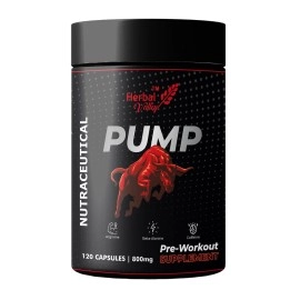 HerbalValley Pump Pre-Workout | Gym Supplement To Boost Your Energy & Performance | 120 Capsules