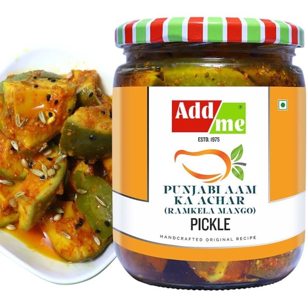 Add me Punjabi aam ka achar Home made Ramkela Mango Pickle 500gm North Indian recipe Glass Pack