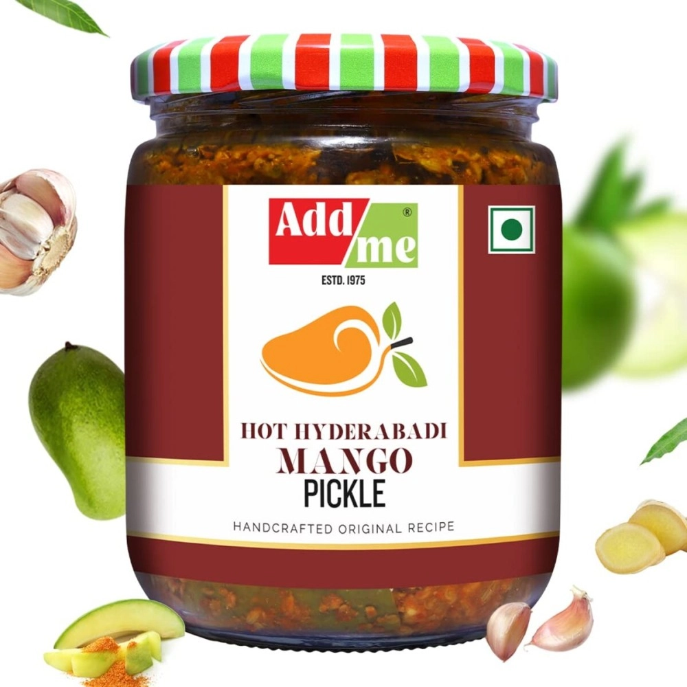 Add me Home Made Hot Mango Pickle Andhra Pickles with Garlic and Ginger 500gm South Indian Aam ka Achar Adrak Lahsun Masala