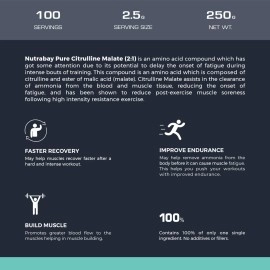 Nutrabay Pure 100% Citrulline Malate - Unflavoured, 250g