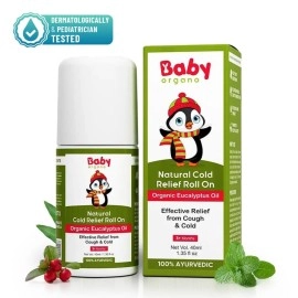 Baby Organo Natural Cold Relief Roll On with Organic Eucalyptus Oil for Cold and Cough l Nose Block l Chest Congestion 40ml