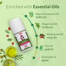 Baby Organo Natural Cold Relief Roll On with Organic Eucalyptus Oil for Cold and Cough l Nose Block l Chest Congestion 40ml