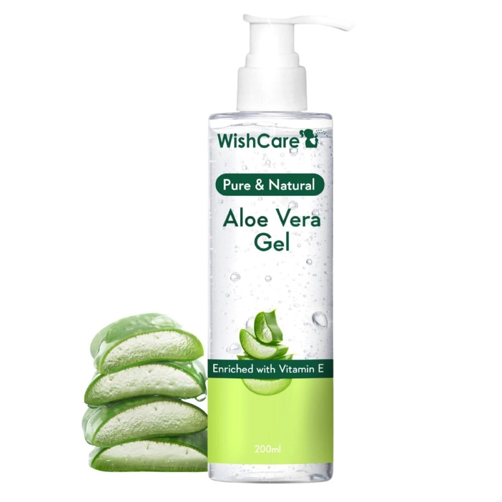 WishCare WishCare Pure & Natural Aloe Vera Gel - 200 Ml - Enriched With Vitamin E - Multipurpose Gel for Skin and Hair