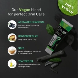 BENTODENT TOOTHPASTE Teeth Whitening Bentonite Clay & Charcoal - Natural Teeth Whitening Charcoal toothpaste, No SLS & Fluoride free toothpaste, Vegan (Activated Charcoal Mint Combo)