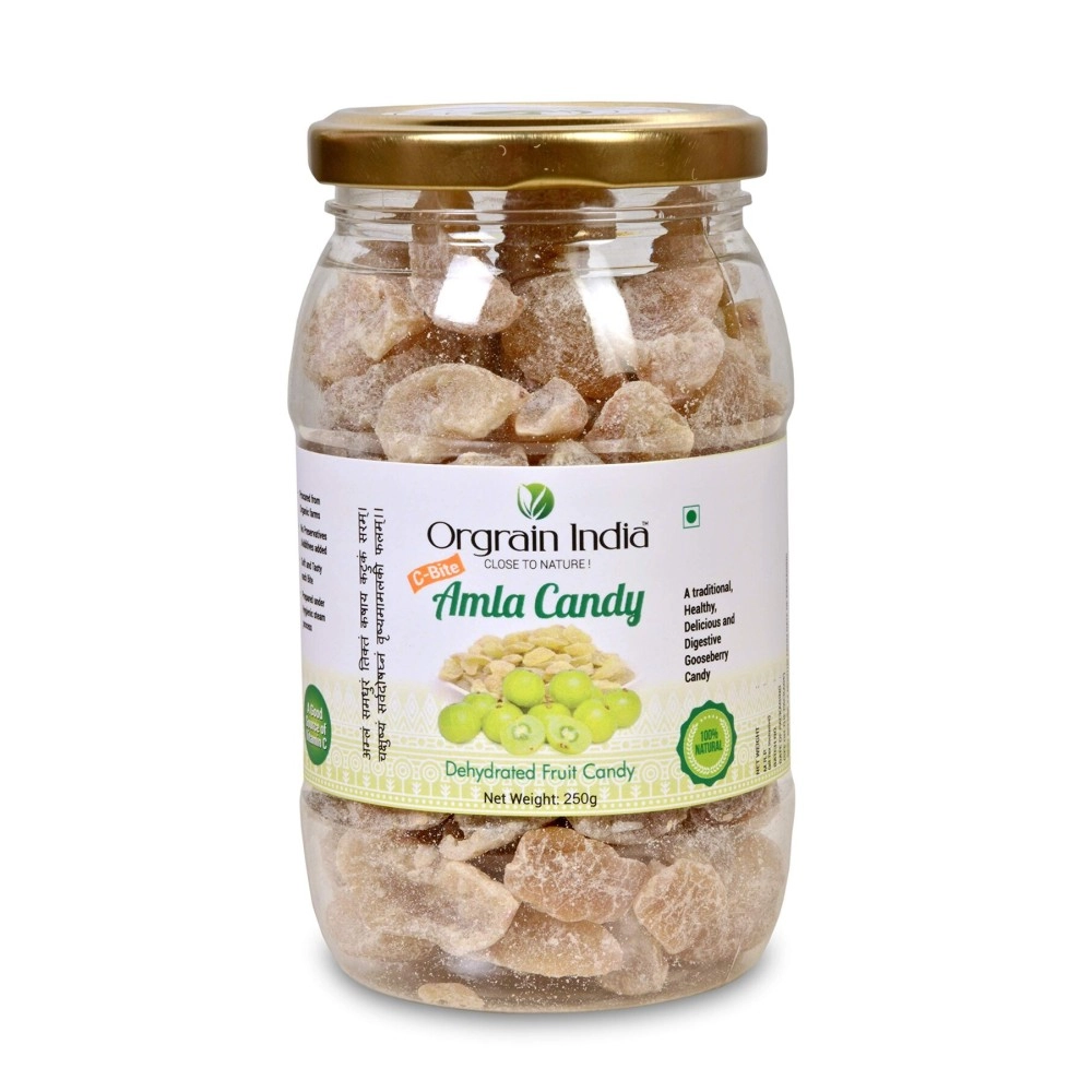 Orgrain India Natural Amla Candy 250g | Rich Source of Vitamin C, Potassium, Calcium and Iron