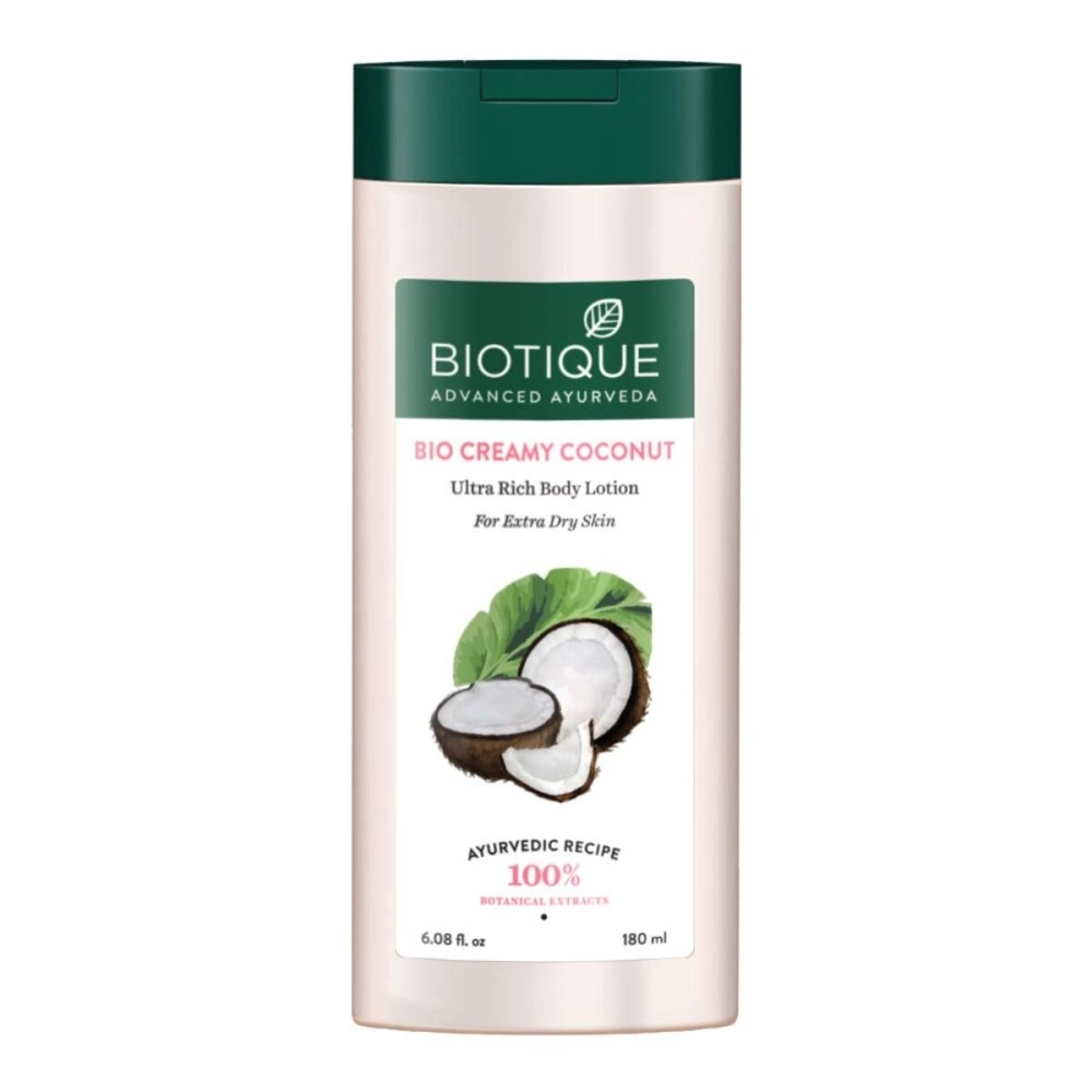 Biotique Bio Creamy Coconut Ultra-Rich Body Lotion For Extra Dry Skin, 180ml