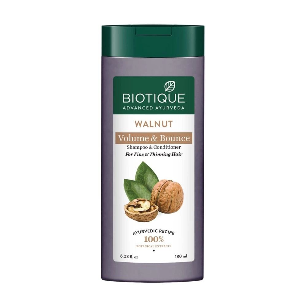 Biotique Bio Walnut Bark Volumizing Shampoo for Fine & Thinning Hair, 180 ml