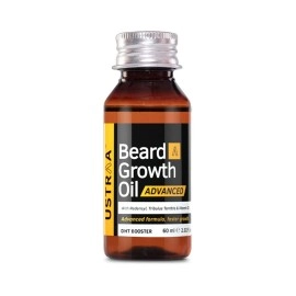 Ustraa Beard Growth Oil Advanced - 60ml - Lab Tested, Beard Oil for Patchy Beard issues, With Redensyl and DHT Booster, No Sulphates, No Parabens, No Silicone, No Mineral Oil