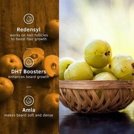 Ustraa Beard Growth Oil Advanced - 60ml - Lab Tested, Beard Oil for Patchy Beard issues, With Redensyl and DHT Booster, No Sulphates, No Parabens, No Silicone, No Mineral Oil