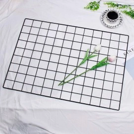 Pikify DIY Steel Grid Photo Frame for Wall [45 * 65cm-Black] Clip Holder Photo Frame,Multi Functional Creative Mesh Wall Grid-(Black) Rectangular