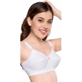 TRYLO Women\'s Non-Wired Bra (KRUTIKA Chiken_White_36D)