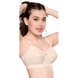 TRYLO Women\'s Non-Wired Bra (KRUTIKA Chiken_Skin_42D)