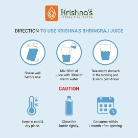 Krishna\'s Herbal & Ayurveda Bhringraj Juice - 500 ml (Pack of 1) | Preservative Free | Nourishes hair and improves hair growth