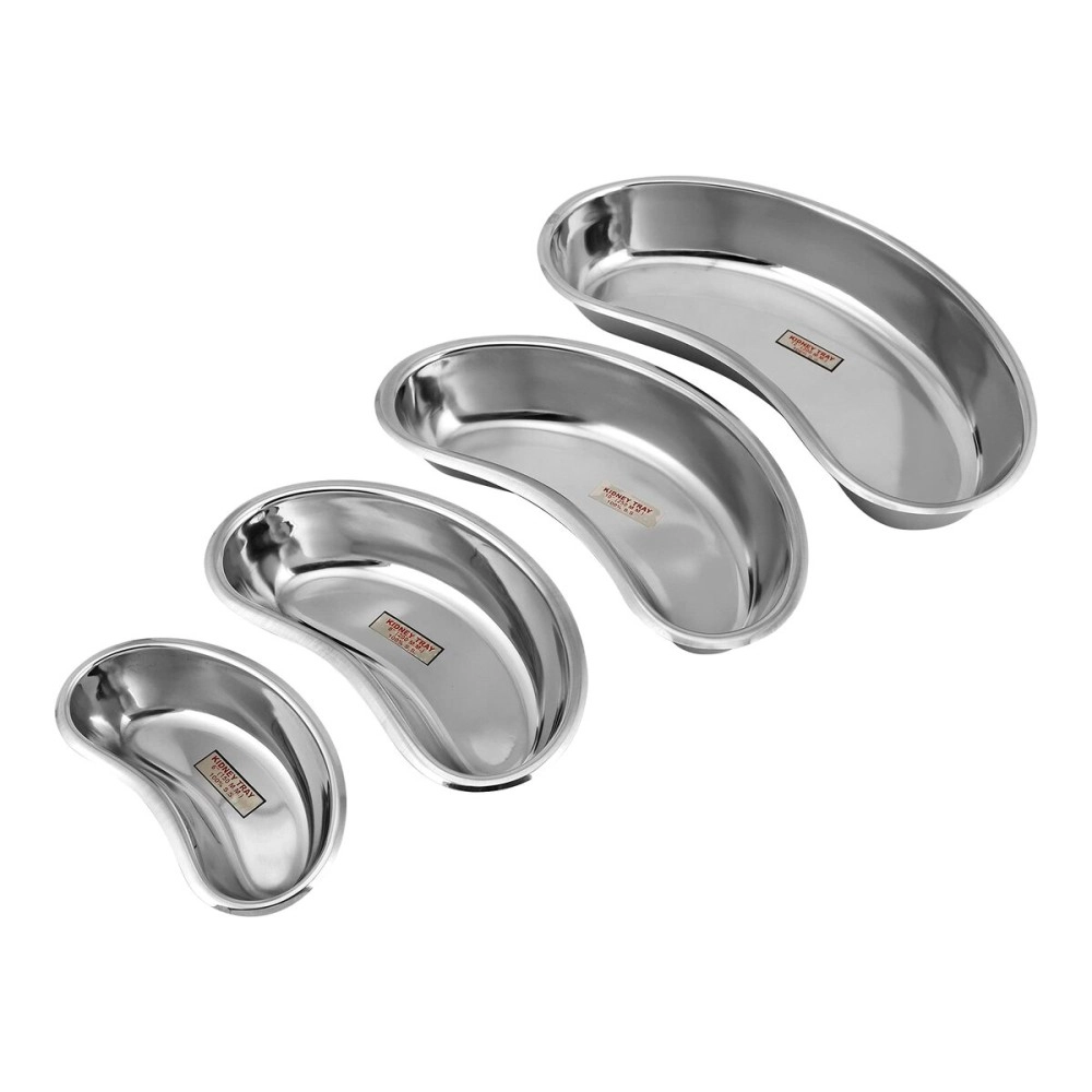 Kashi Surgicals Stainless Steel Kidney Tray Set - 6 (150 mm), 8 (200 mm), 10 (250 mm), 12 (300 mm) (Set of 4 Pcs)