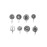 Yellow Chimes Beautiful Classic Designs Non- Piercing 8 Pcs Combo By Yellow Chimes Nose Ring For Women (Oxidized Silver) (Yctjnp-01Oxd8Ps-Sl)