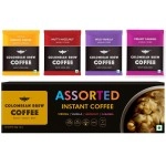 COLOMBIAN BREW COFFEE Assorted Instant Powder Box (Strong,Vanilla,Hazelnut,Caramel) (Gift Pack Box Diwali, Rakhi) 80gm