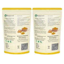 HerbsLand Bio organic Wild Turmeric Powder for Skin and Face Care [Curcuma Aromatica/Jangli Haldi/Kasturi Manjal/Kasturi Haldi Powder] | Skin whitening (100% Pure & Natural) (200 gm)