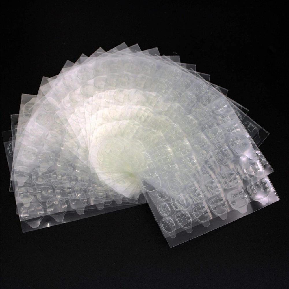 Ivtor Nail Adhesive Tabs,Nail Glue Sticker for Press On Nails, Waterproof Breathable Jelly Double Sided Adhesive Tabs False Nail Tips 20 Sheets