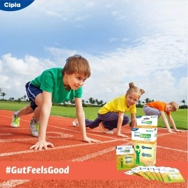 Cipla ActivKids Unobiotics Junior With 5X More Probiotic Activity | Helps Build Immunity & Refills Good Bacteria | Probiotics for Kids - 10 Sachets