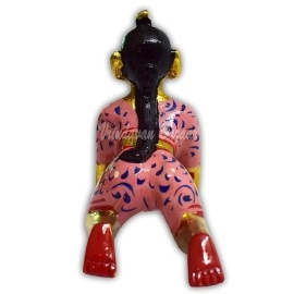 VRINDAVANBAZAAR.COM Brass Sitting Radha Rani murti with complete painting/Size 0; Height 1 inch