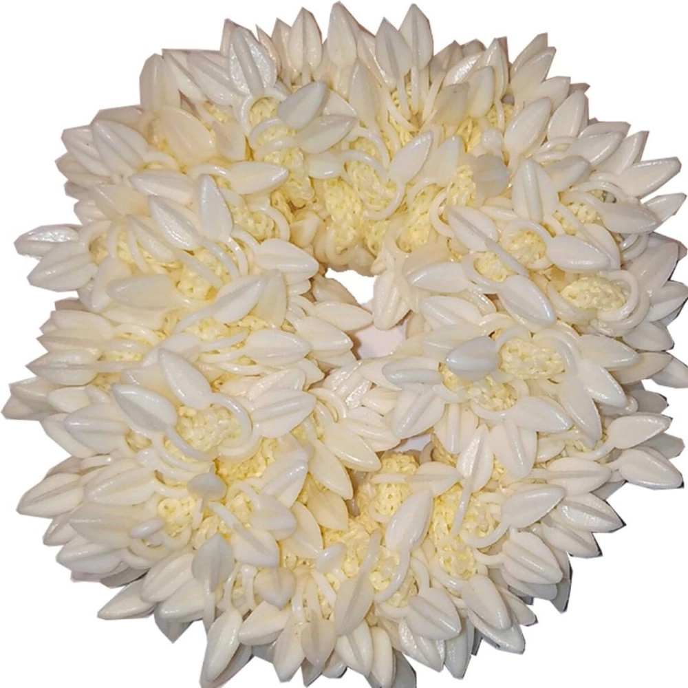BELLA HARARO Artificial Mogra Rubber Band Plastic Flower for Women - White (1)