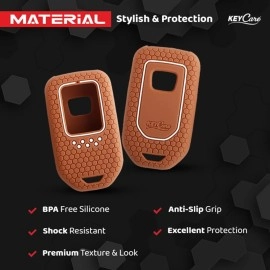 Keycare Silicone Key Cover Compatible for Elevate, City, Civic, Jazz, Amaze, CR-V, WR-V, BR-V Smart Key (Push Button Start Models) (Black)