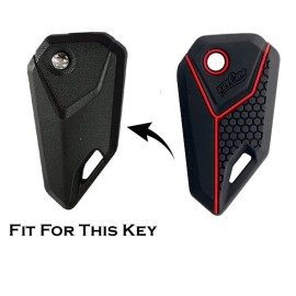 Keycare Silicone Key Cover Compatible for Universal Bike flip Key (Black)