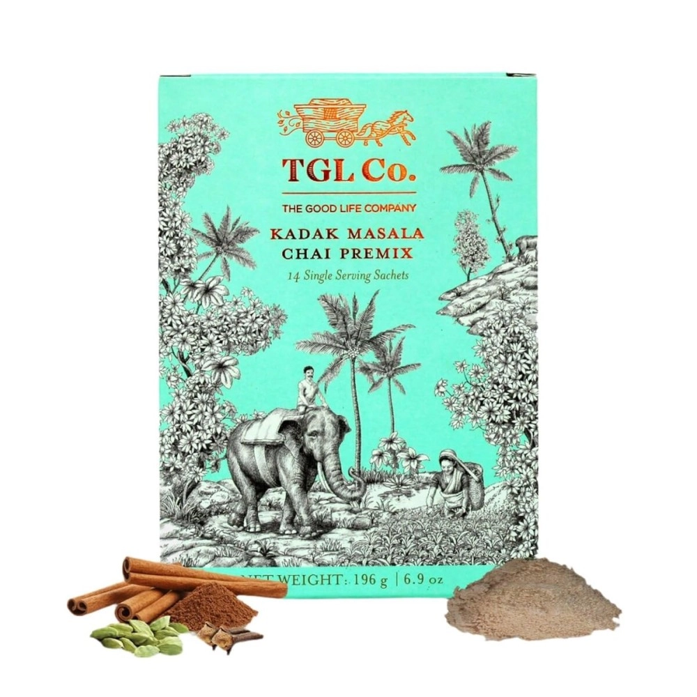 TGL Co. The Good Life Company Kadak Masala Chai Instant Tea Premix Tea with Masala, 14 Sachets (196 g)