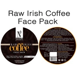 NutriGlow Natural\'s Raw Irish Coffee Face Pack | Organic Raw Irish Coffee | Yogurt Extract with Mint | Tightening | 100% Natural | Glow | No Parabens & Silicons (200 Gm)