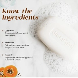 Glutalight Skin Lightening Soap with 1% Glutathione |Reduces Dark spots, Age Marks |for Skin Brightening - 75GM (Pack of 3)