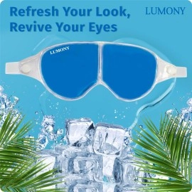 LUMONY Eye Mask With Cooling Gel Eye Mask For Dark Circles,Dry Eyes, Cooling Eyes, Pain Relief, Redness, Eye Patches Eye Cooling Gel Pads For Eye Relaxing Mask Gel Eyes Pack Eye Mask For Sleeping