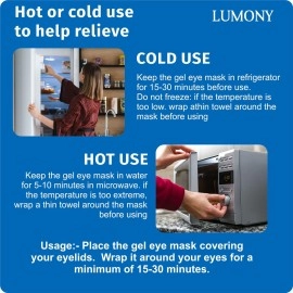 LUMONY Eye Mask With Cooling Gel Eye Mask For Dark Circles,Dry Eyes, Cooling Eyes, Pain Relief, Redness, Eye Patches Eye Cooling Gel Pads For Eye Relaxing Mask Gel Eyes Pack Eye Mask For Sleeping