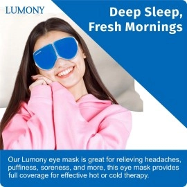 LUMONY Eye Mask With Cooling Gel Eye Mask For Dark Circles,Dry Eyes, Cooling Eyes, Pain Relief, Redness, Eye Patches Eye Cooling Gel Pads For Eye Relaxing Mask Gel Eyes Pack Eye Mask For Sleeping