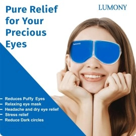 LUMONY Eye Mask With Cooling Gel Eye Mask For Dark Circles,Dry Eyes, Cooling Eyes, Pain Relief, Redness, Eye Patches Eye Cooling Gel Pads For Eye Relaxing Mask Gel Eyes Pack Eye Mask For Sleeping