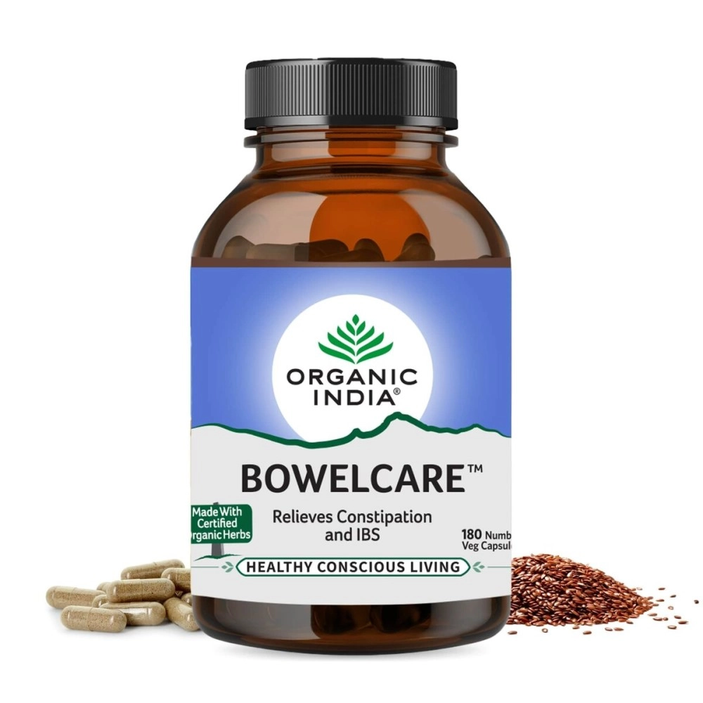 ORGANIC INDIA Bowelcare Relieves Constipation & Irritable Bowel Syndrome Ayurvedic Capsules || Improves Peristalsis || Normalizes Digestion & Elimination || Improves Peristalsis - 180 Capsules