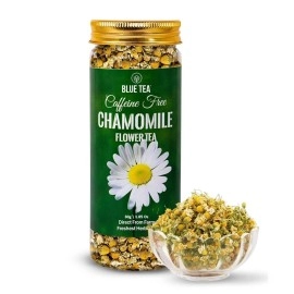 BLUE TEA - Chamomile Tea - 1.05 Oz (30+ Cups) Loose | SLEEP & RELAXATION | Herbal Tea - Caffeine Free - Flower Based - Non-Bitter - Night Time Tea | Reusable Pet Jar