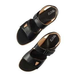 HEALTH FIT Womens Extra Soft Diabetic, Orthopedic Doctor Sandal with Arch Support- Black, 5