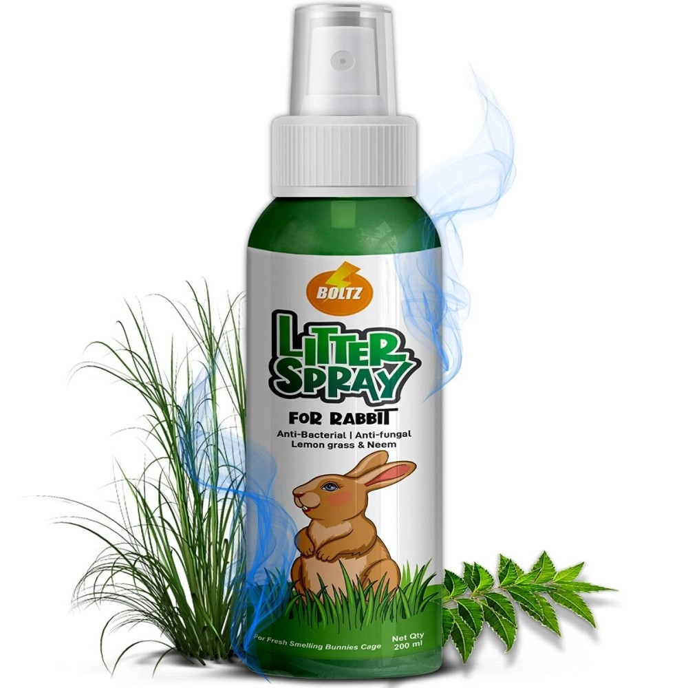 Boltz Rabbit Litter Spray with Lemon Grass and Neem, Medium, 200 ml, 1 Piece