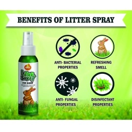 Boltz Rabbit Litter Spray with Lemon Grass and Neem, Medium, 200 ml, 1 Piece