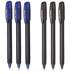 Pentel Energel - 0.7mm - Roller Gel Pen Set - Pack of 6 Pens - (3 BLUE + 3 BLACK)