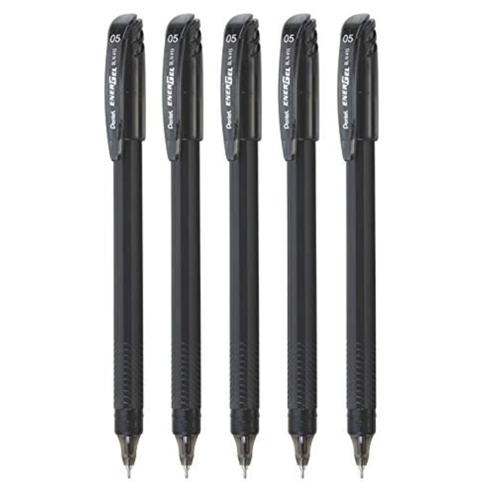 Pentel Energel - Roller Gel Pen Set - Pack of 5 (0.5mm Black)