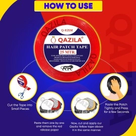 Qazila Hair Patch Tape | Double-sided Waterproof Transparent Wig Tape | For Base Protection & Easy Cleanup | Maximum Hold up to 2 Days | Very Low Residue