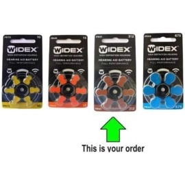 Widex hearing aid battery Size 312 (PR41) (3 Packets = 18 batteries)
