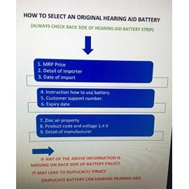 Widex hearing aid battery Size 312 (PR41) (3 Packets = 18 batteries)