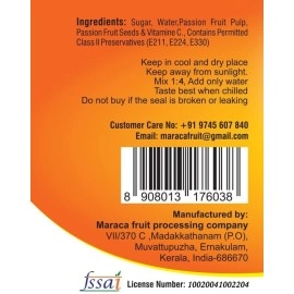 Maraca Natural Drink Passion Fruit Squash (2.6 Kg)