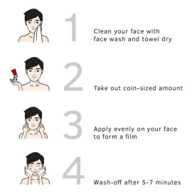 Ustraa De-Tan Face Mask - Oily Skin - 125 g - Tan & Pollution removing wash-off face mask for men, with highest grade White Charcoal, Cleansing for oily skin - Made in India