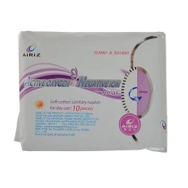 AIRIZ Tiens Active Oxygen Negative Ion Sanitary Napkin for Day Use -Pack of 5