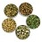 EmbroideryMaterial 4 MM Flat Back Round Kundan Stone Beads for Craft, Embroidery Work, Jewellery Making, Bangles Making Combo of 5 Colors (500 Pieces, Creamy Gold, Silver, Gold, Green & Red)
