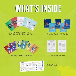 Binca Qwicket - Fun Cricket Card Game for All Return Gifts for Birthday, Family Game for Kids, Teens and Adults, Indoor Cricket Cards, Gifts for Kids Ages 7, 8,9 and Up (2 Players)
